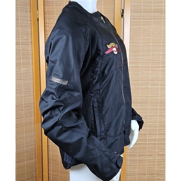 Icon Motorcycle Merc Jacket Womens XL Black Armored Padded Midweight Sturgis - Picture 6 of 16